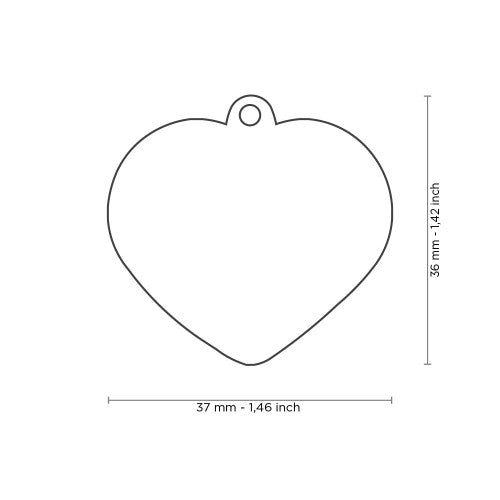 Hondenpenning | Basic Handmade Big Light Blue Heart ID Tag