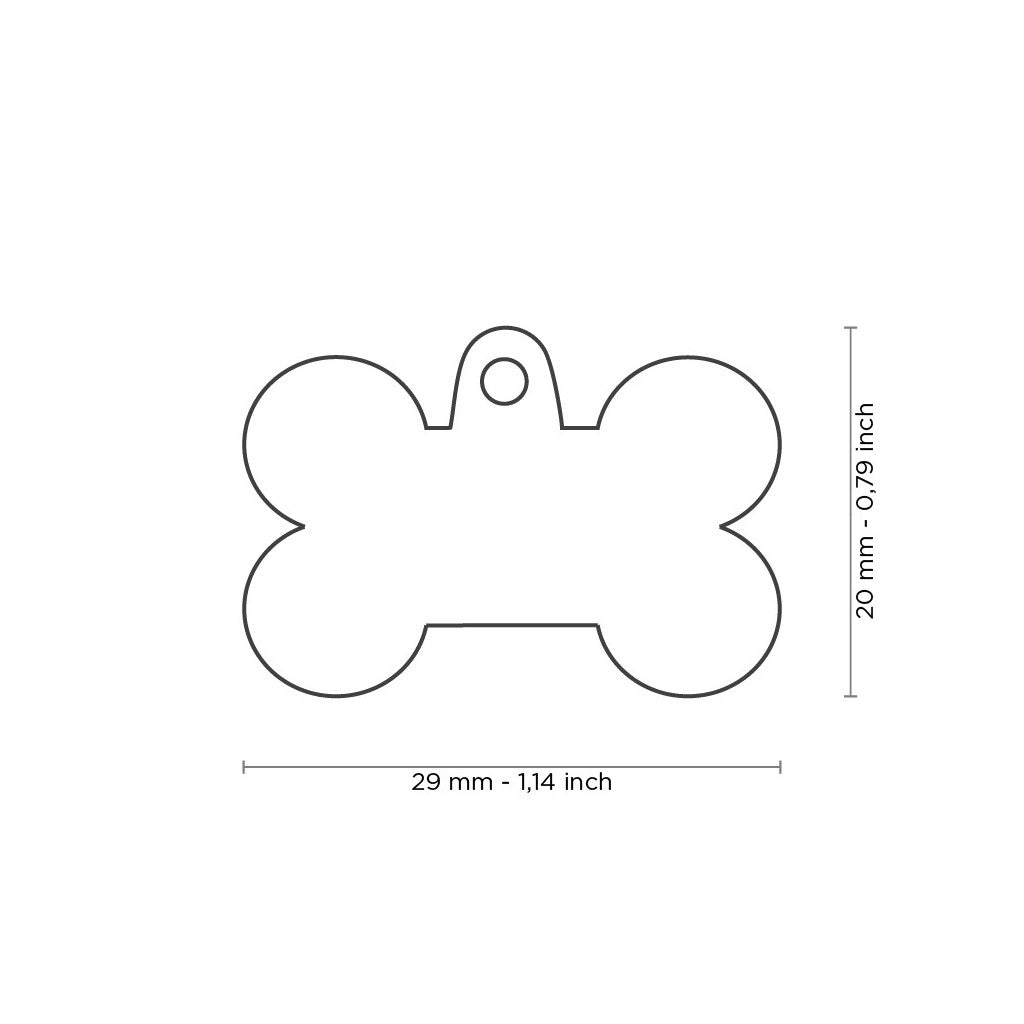 Hondenpenning | Basic Handmade Small Red Bone ID Tag