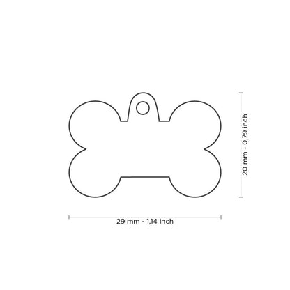 Hondenpenning | Basic Handmade Small Red Bone ID Tag