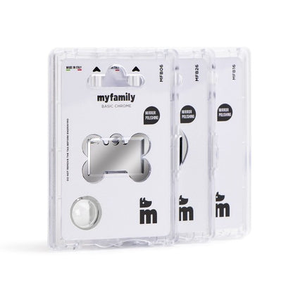 Hondenpenning | Basic Small Bone ID Tag in Chrome-Plated Brass