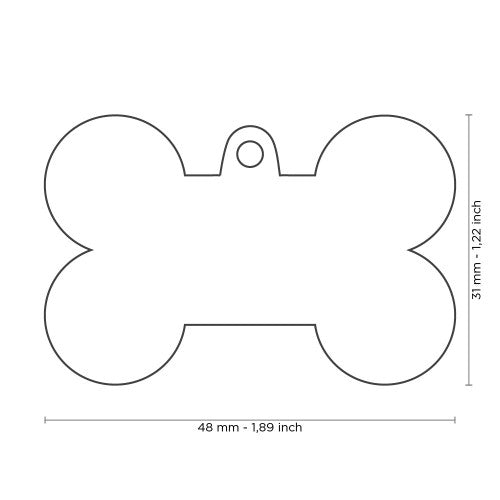 Hondenpenning | Basic XL Bone ID Tag in Chrome-Plated Brass