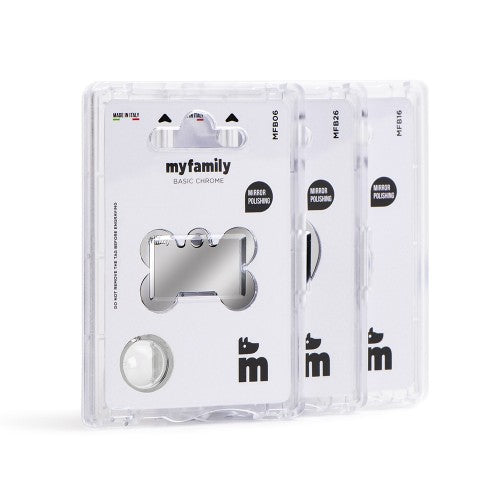 Hondenpenning | Basic XL Bone ID Tag in Chrome-Plated Brass